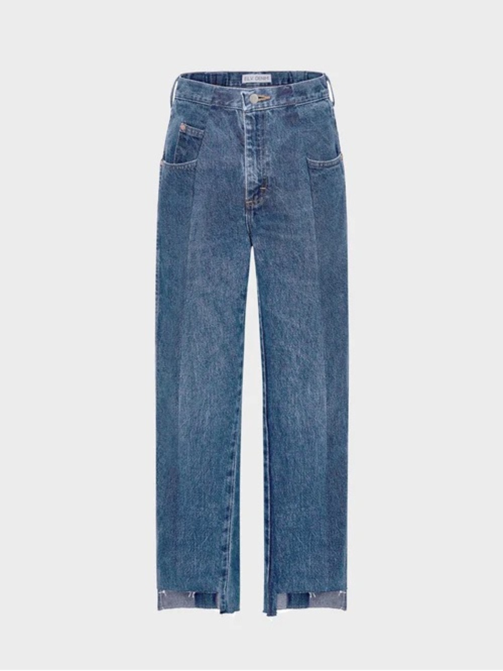 E.L.V. Denim The Twin Boyfriend High-Waist Straight Jeans in Medium Blue